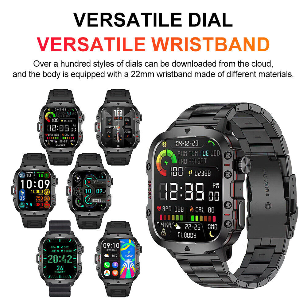 Smart Watch Blood Pressure Heart Rate Sport Fitness Tracker Make Calls Answer
