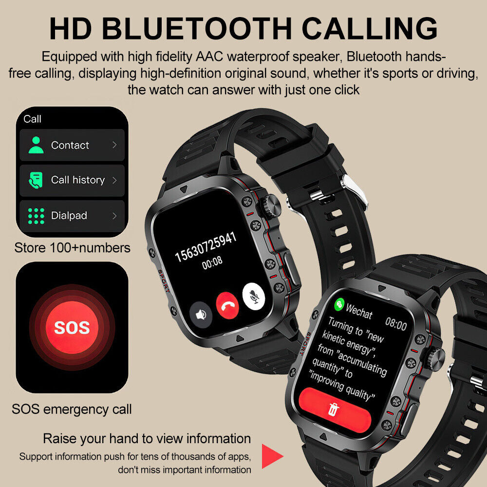 Smart Watch Blood Pressure Heart Rate Sport Fitness Tracker Make Calls Answer