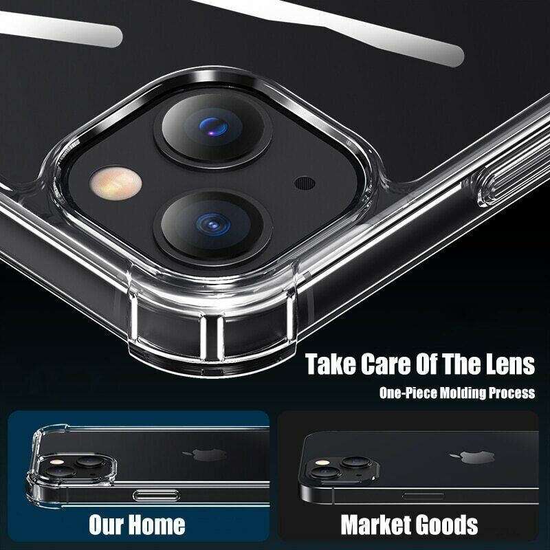 Clear Case for Iphone 15 14 13 11 12 Pro Max 7 8 SE X Shockproof Gel Cover